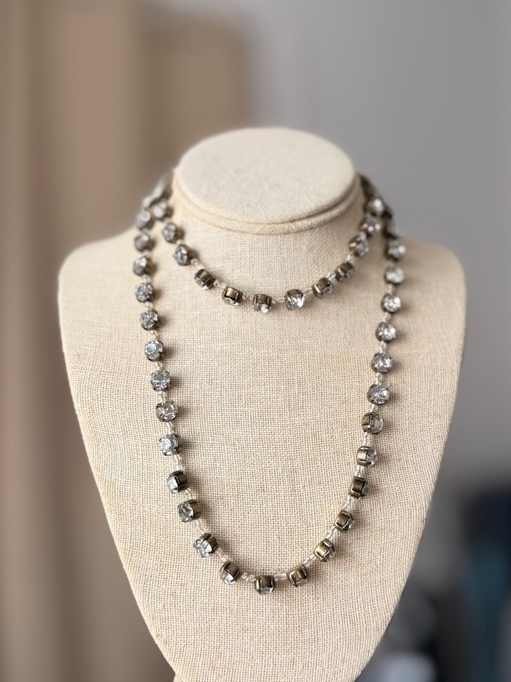 J. Crew Clear Crystal Long Necklace